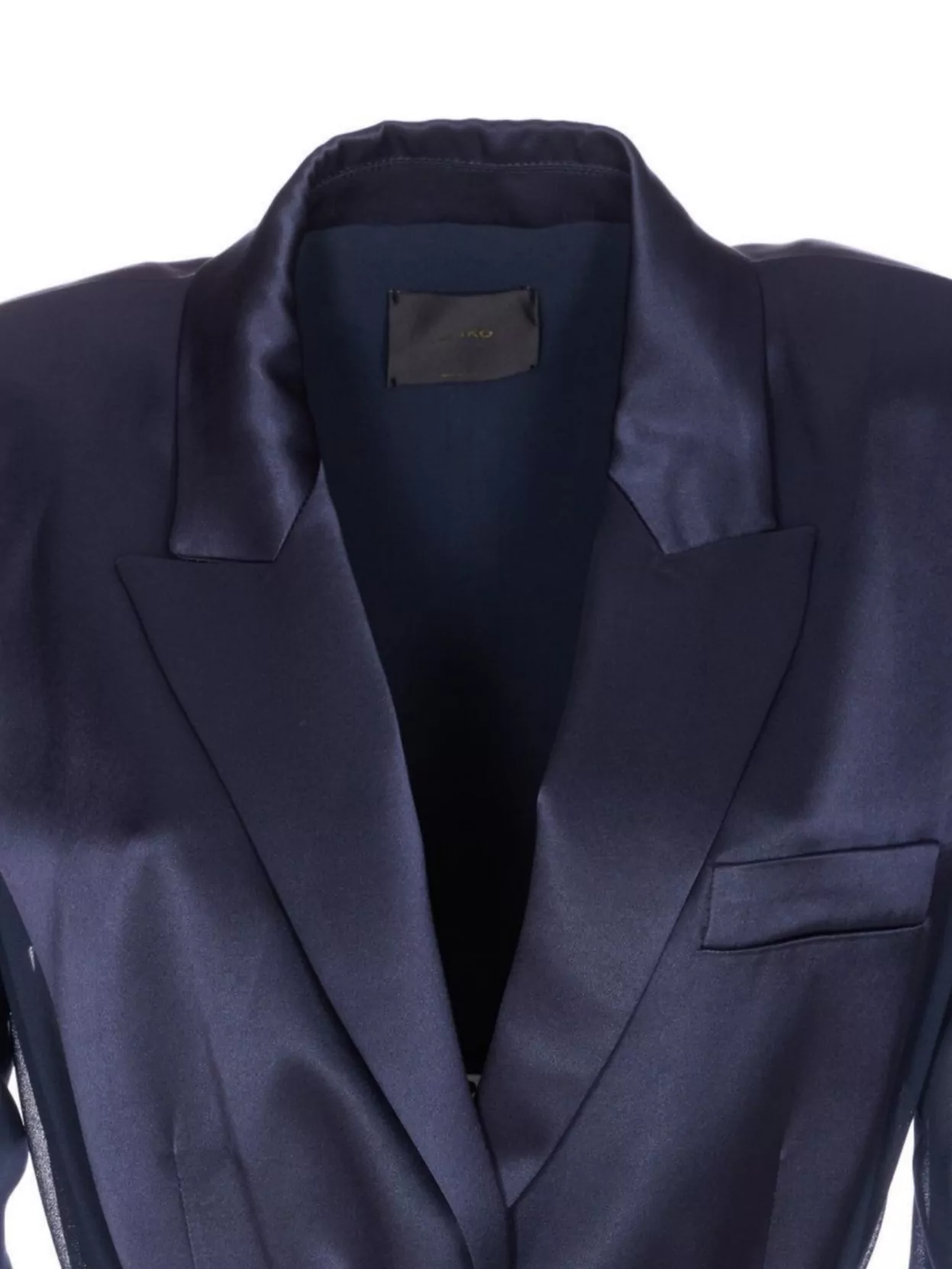 Pinko Satin V-Neck Jacket Sheer Panels