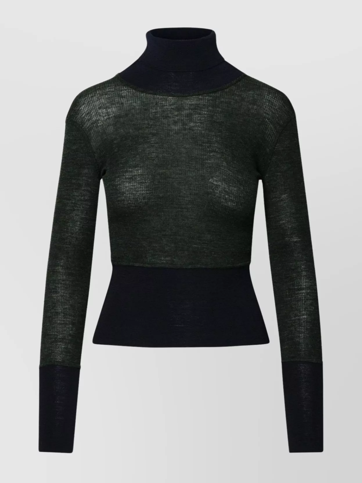 Shop Thom Browne Wool Turtleneck Sweater Metallic Finish
