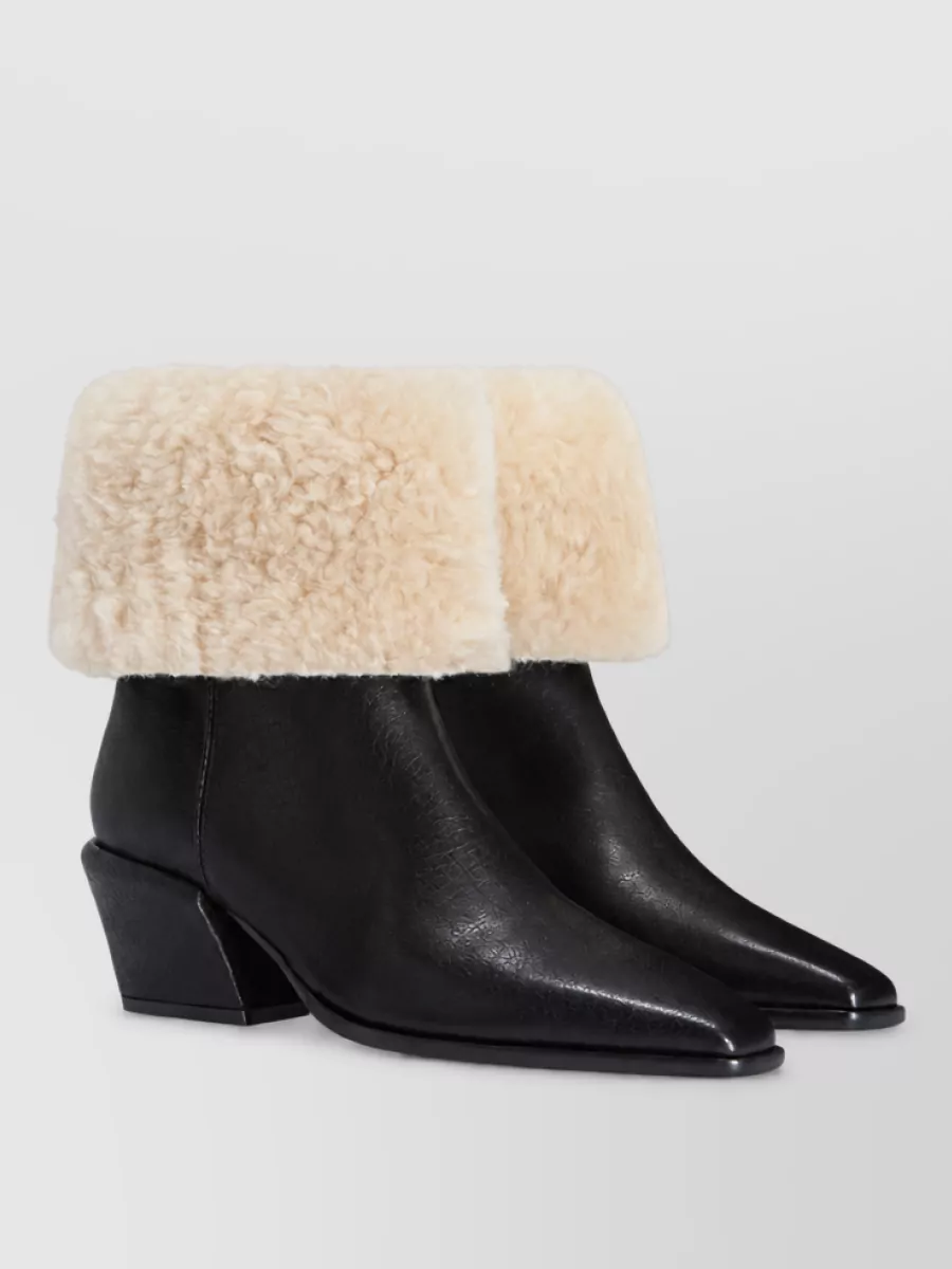 Paris Texas shearling trim ankle boots