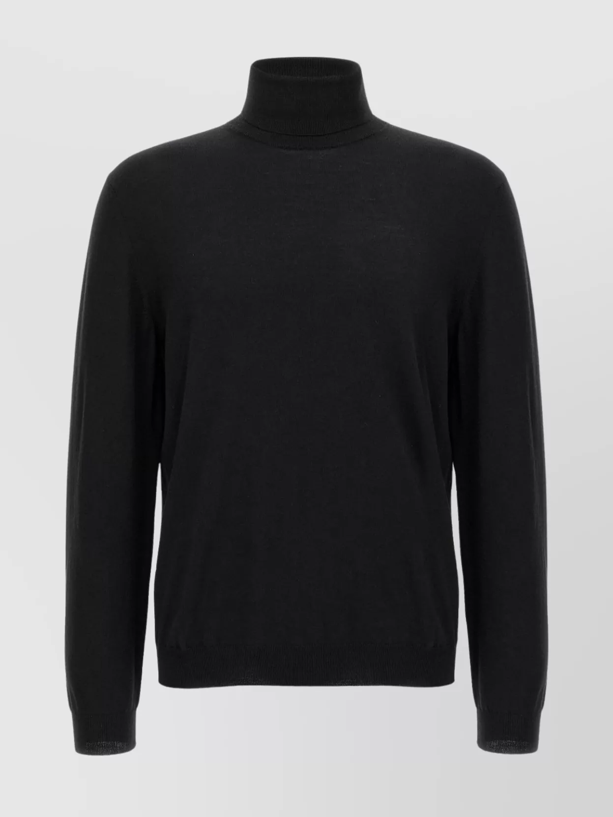 Zanone Turtleneck Cuffed-sleeve Sweater In Black