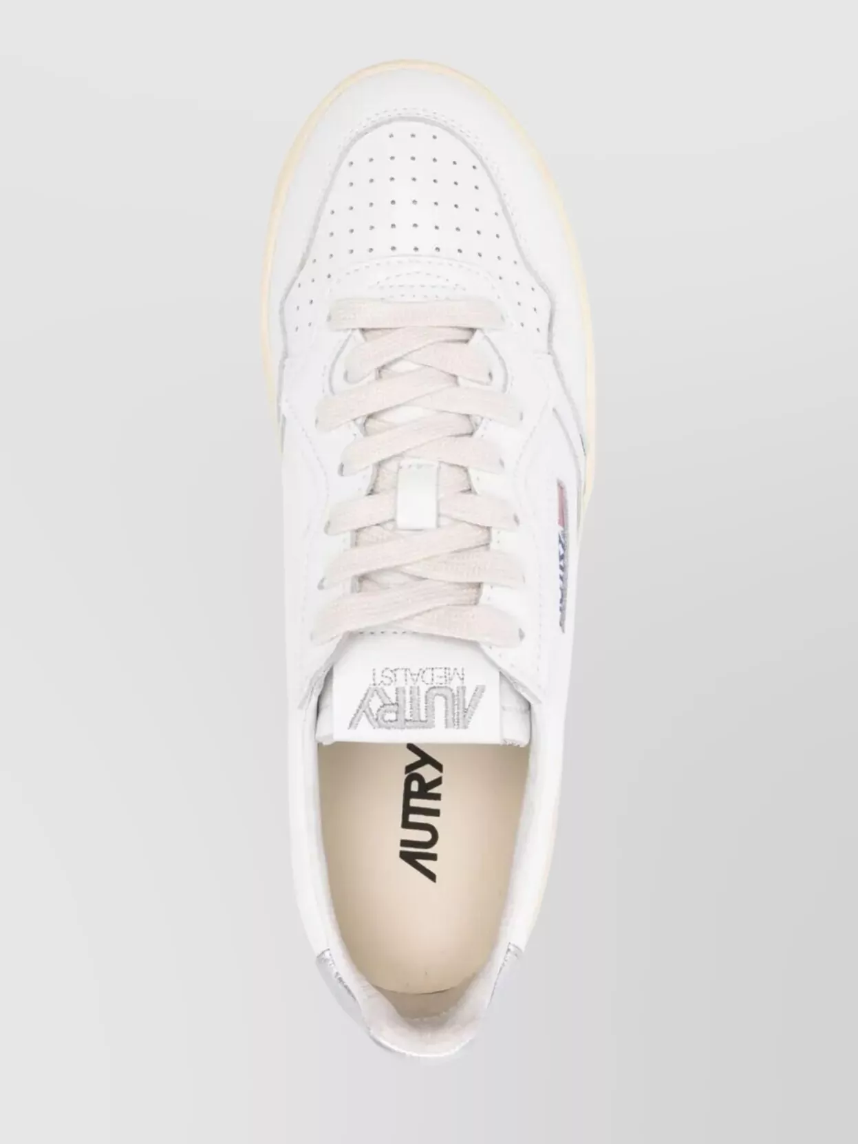 Autry Low Leather Platform Sneakers With Perforated Detailing