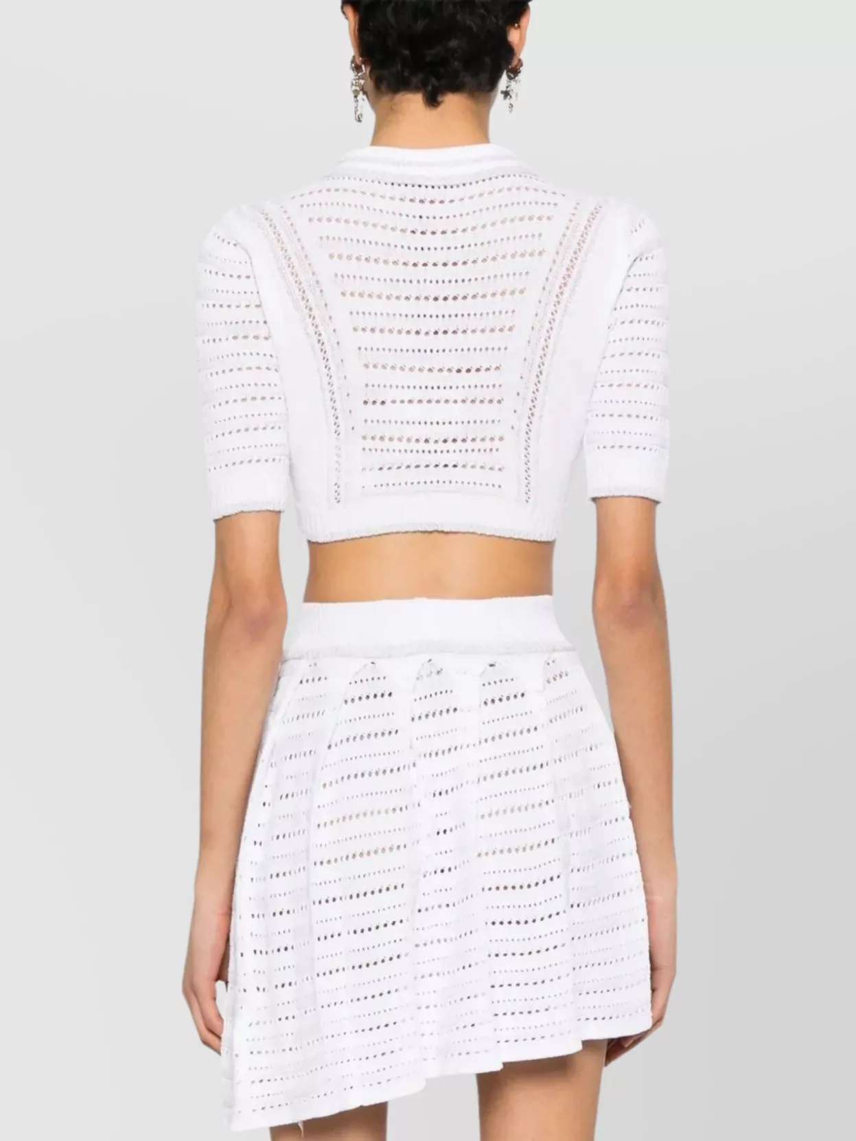 Gcds Cropped Knit Tennis Polo