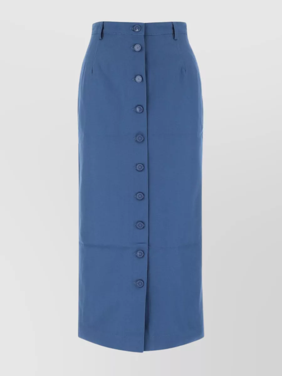 Shop Raf Simons Waist Belted Midi Skirt In Blue