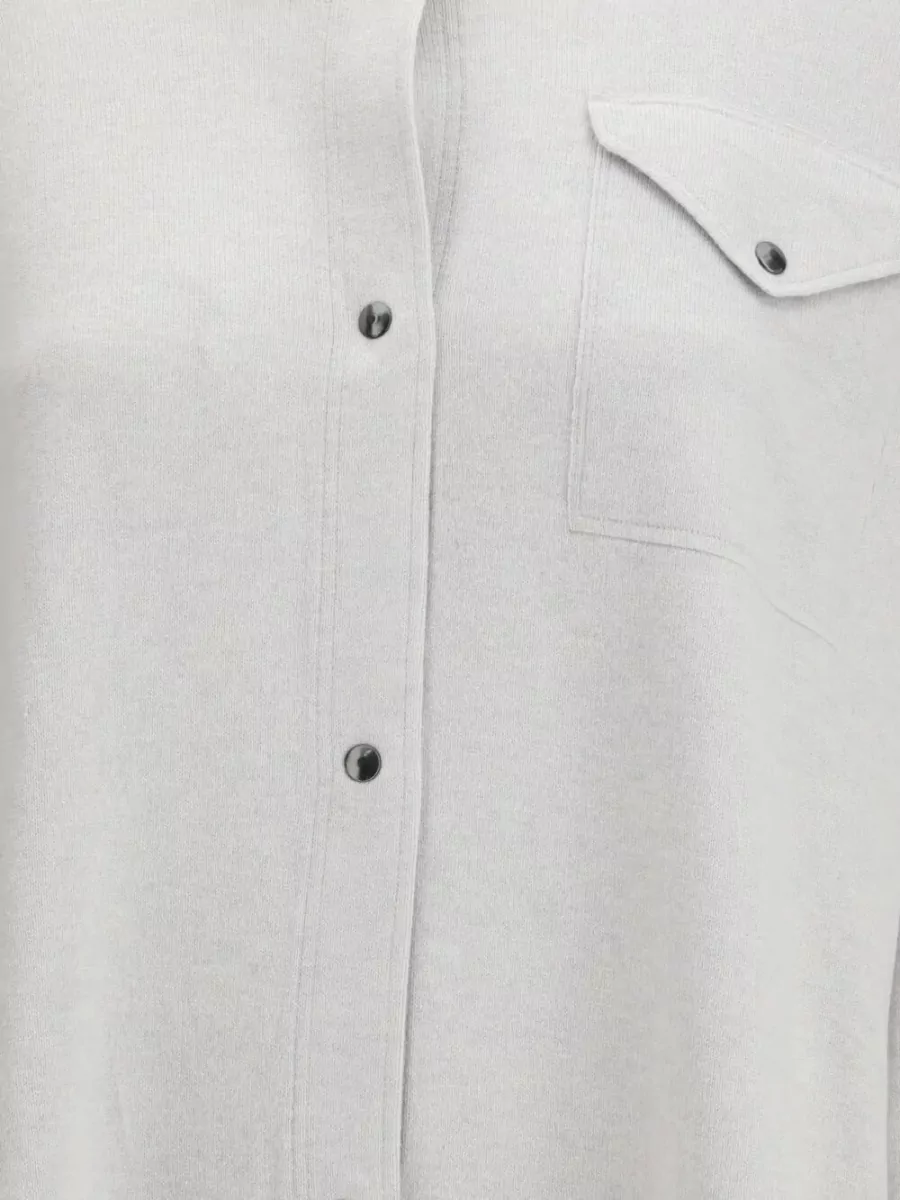 Fabiana Filippi Silk Wool Cashmere Long-Sleeve Knit Shirt