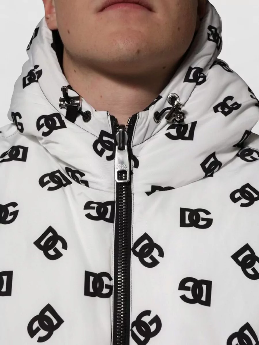 Dolce&Gabbana Logo-Print Hooded Puffer Jacket