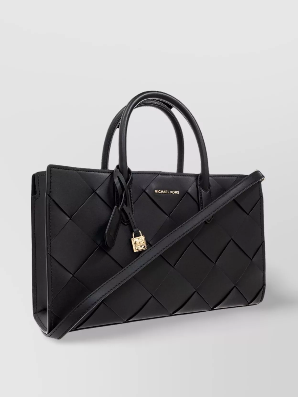 Michael Kors Quilted Top Handle Bucket Bag In Black