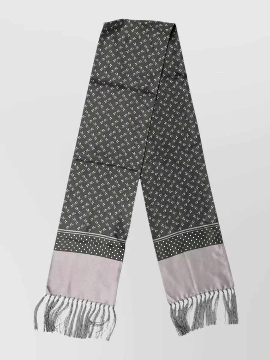 Dolce&Gabbana Silk Patterned Fringed Scarf