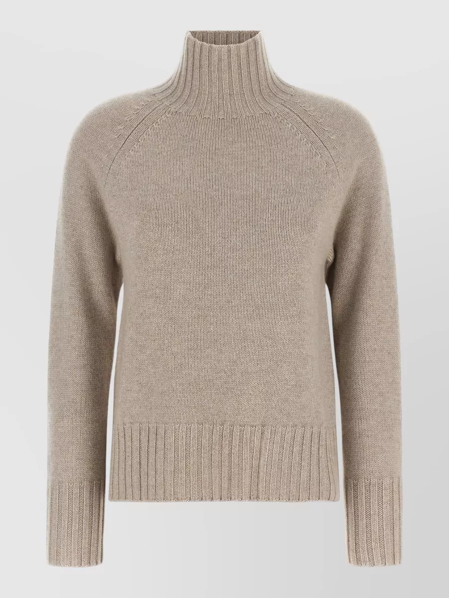 S Max Mara cashmere wool ribbed high neck sweater