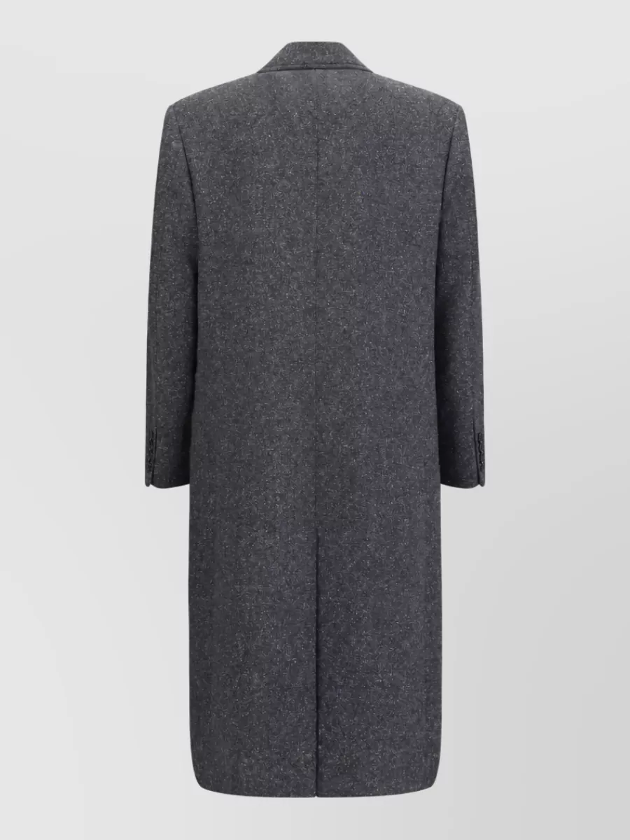 Valentino Wool Silk Long Oversized Single-Breasted Coat