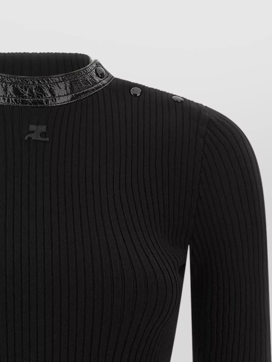 Courrèges Ribbed High-Collar Sweater