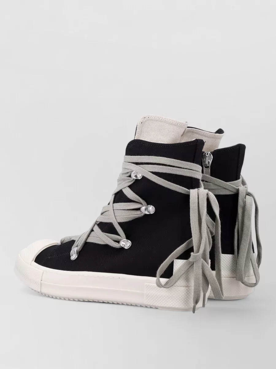 Rick Owens Drkshdw Canvas High-Top Sneakers