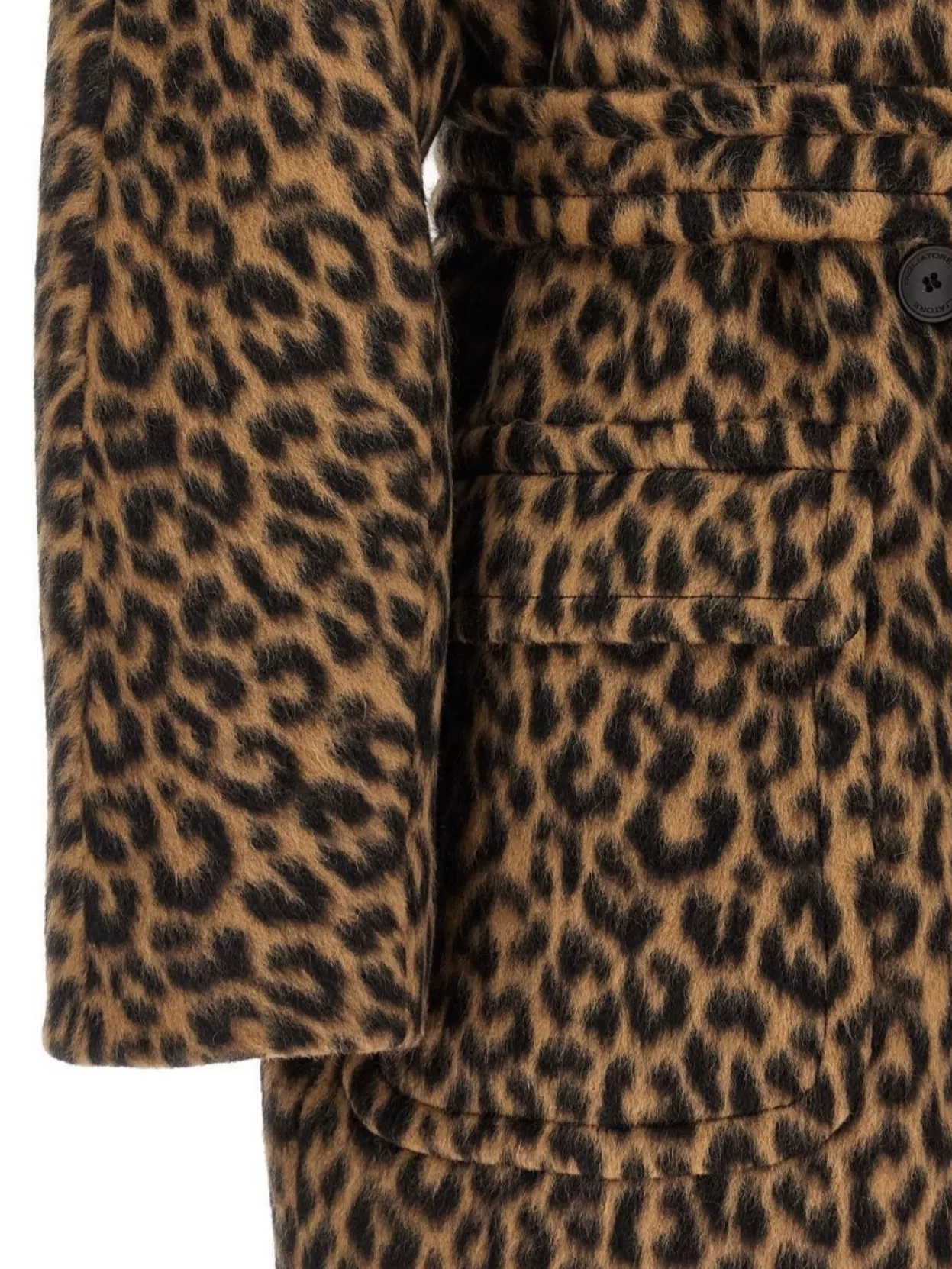 Tagliatore Animal Print Hooded Coat Belted