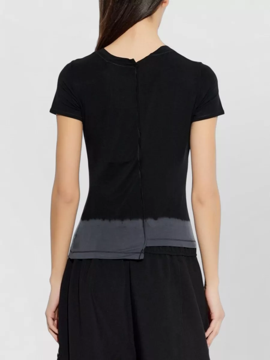 Y-3 Asymmetric Dip-Dye Paneled Short-Sleeve T-Shirt