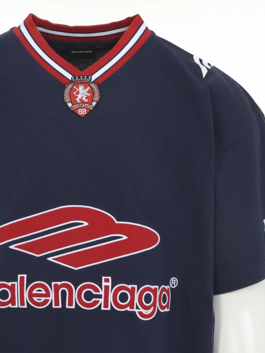 Balenciaga V Neck T Shirt Contrast Trim