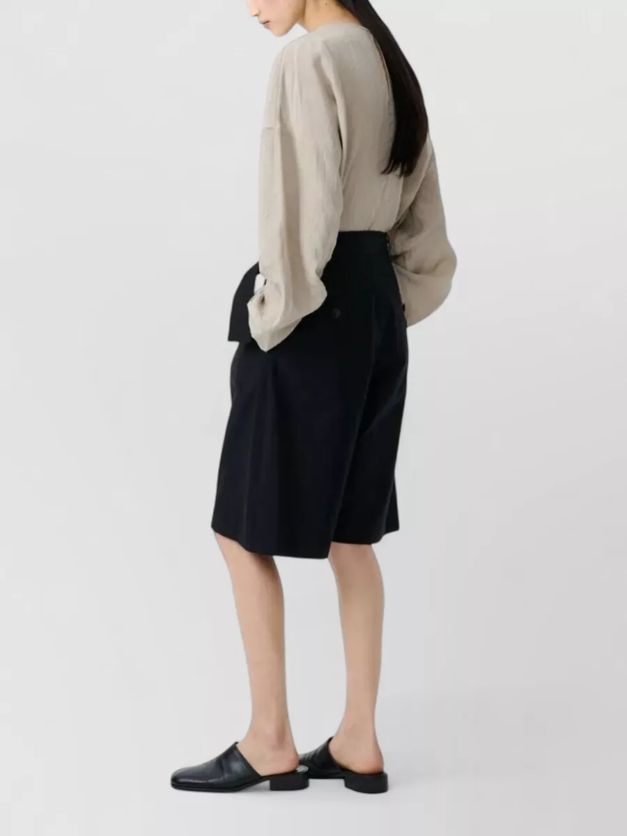 Studio Nicholson Belted Pleated Cropped Trousers