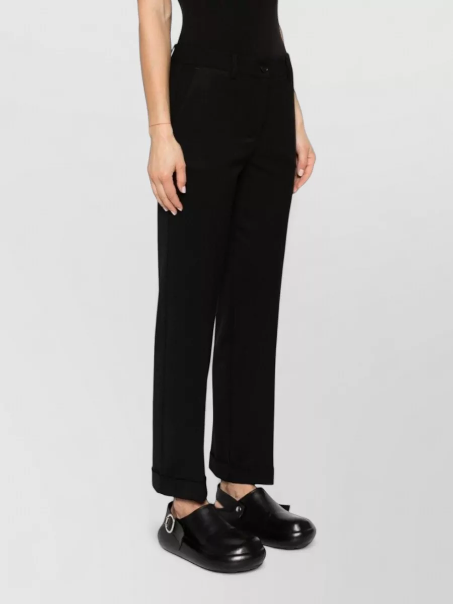 Parosh Wool Low-Rise Cropped Slim-Fit Tailored Trousers