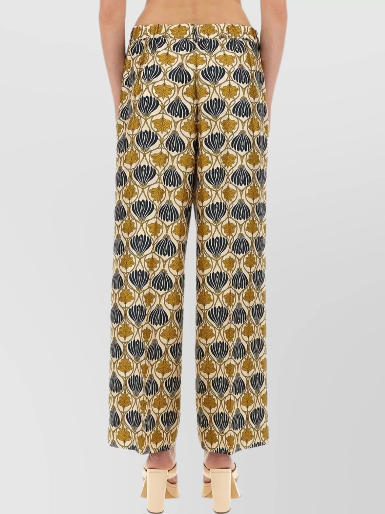 S Max Mara Wide Leg Silk Trousers With Elastic Waistband