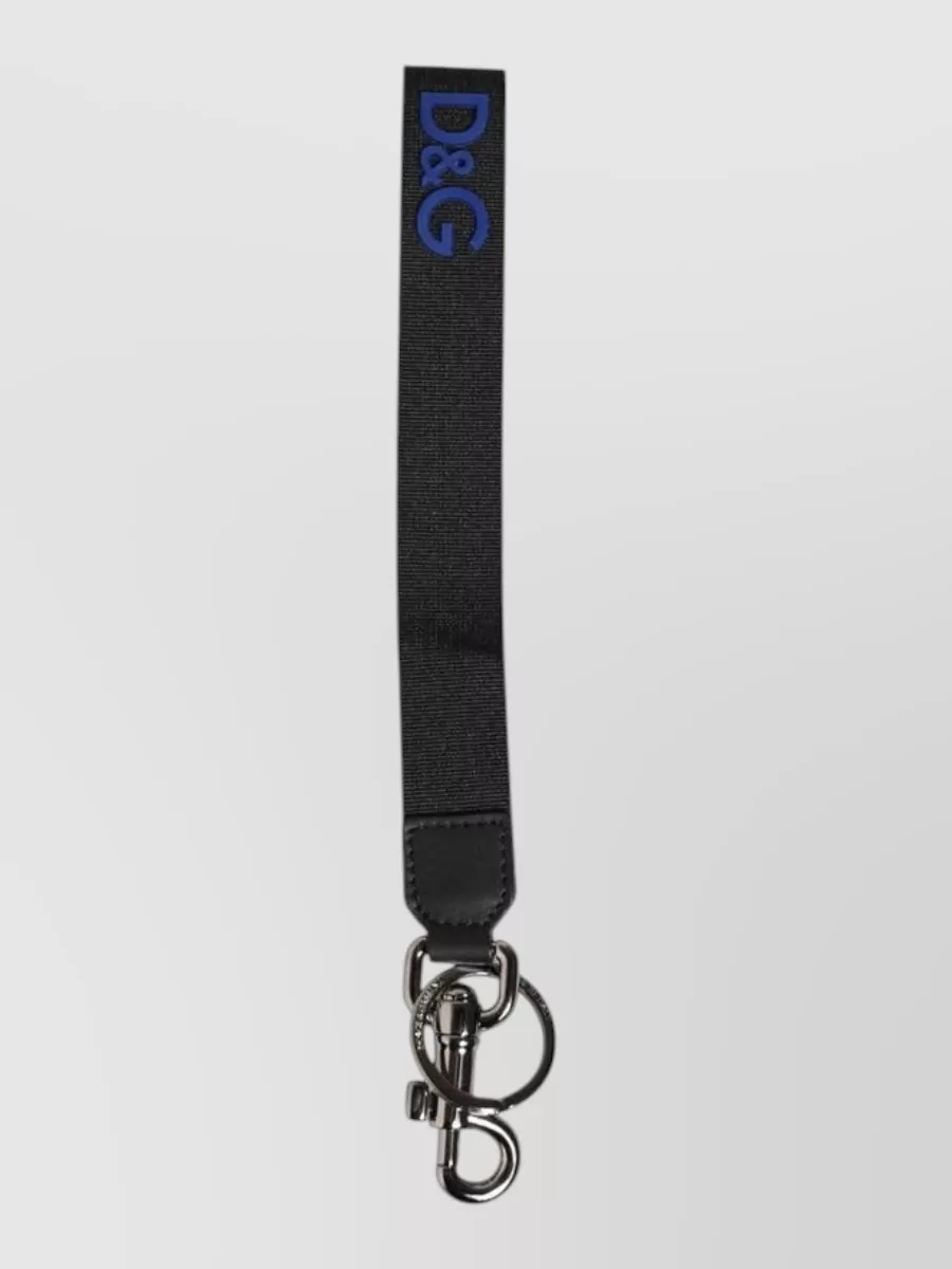 Dolce&Gabbana leather and polyester keychain