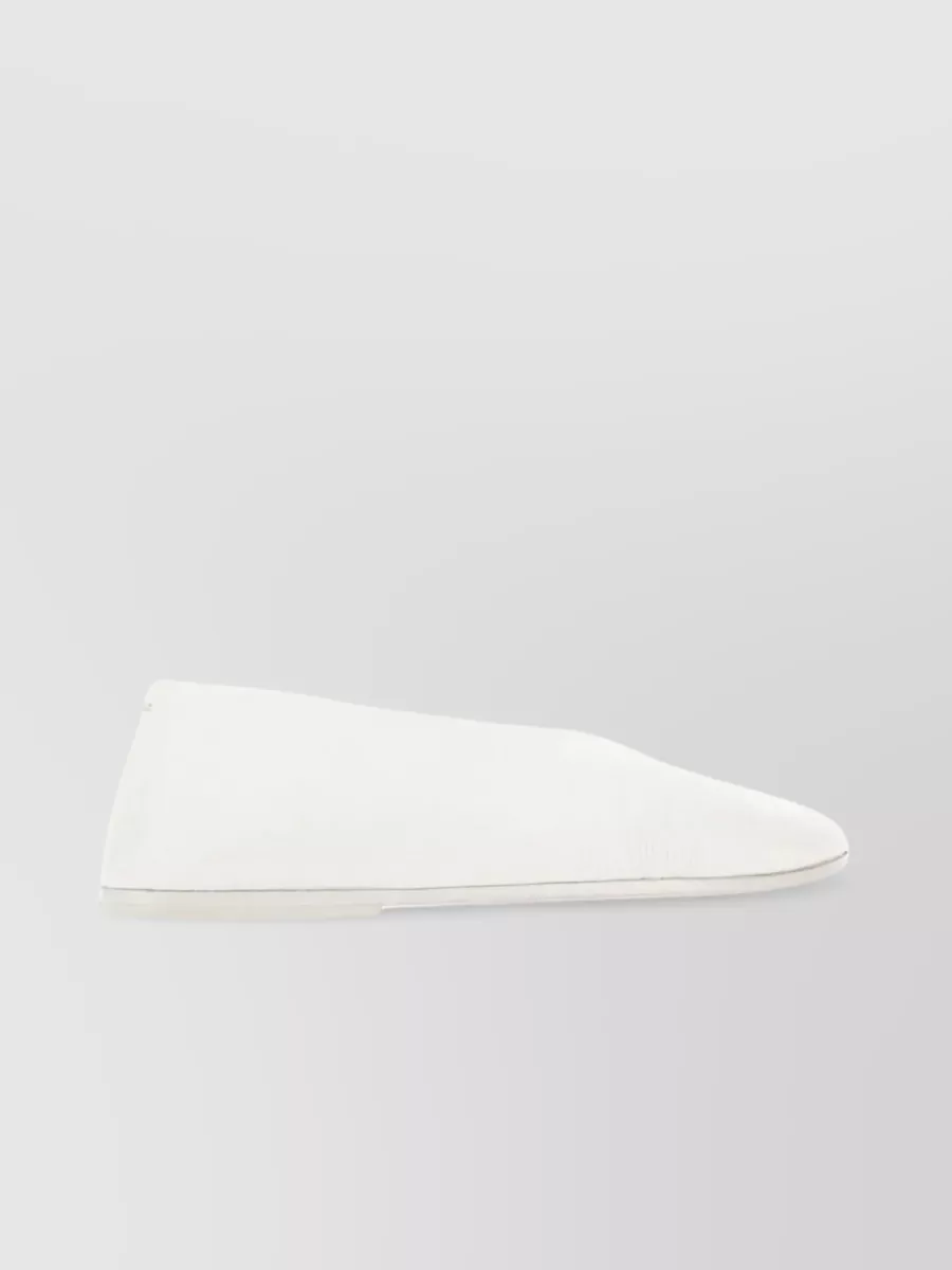 Shop Marsèll Leather Foldable Heel Ballerinas In White