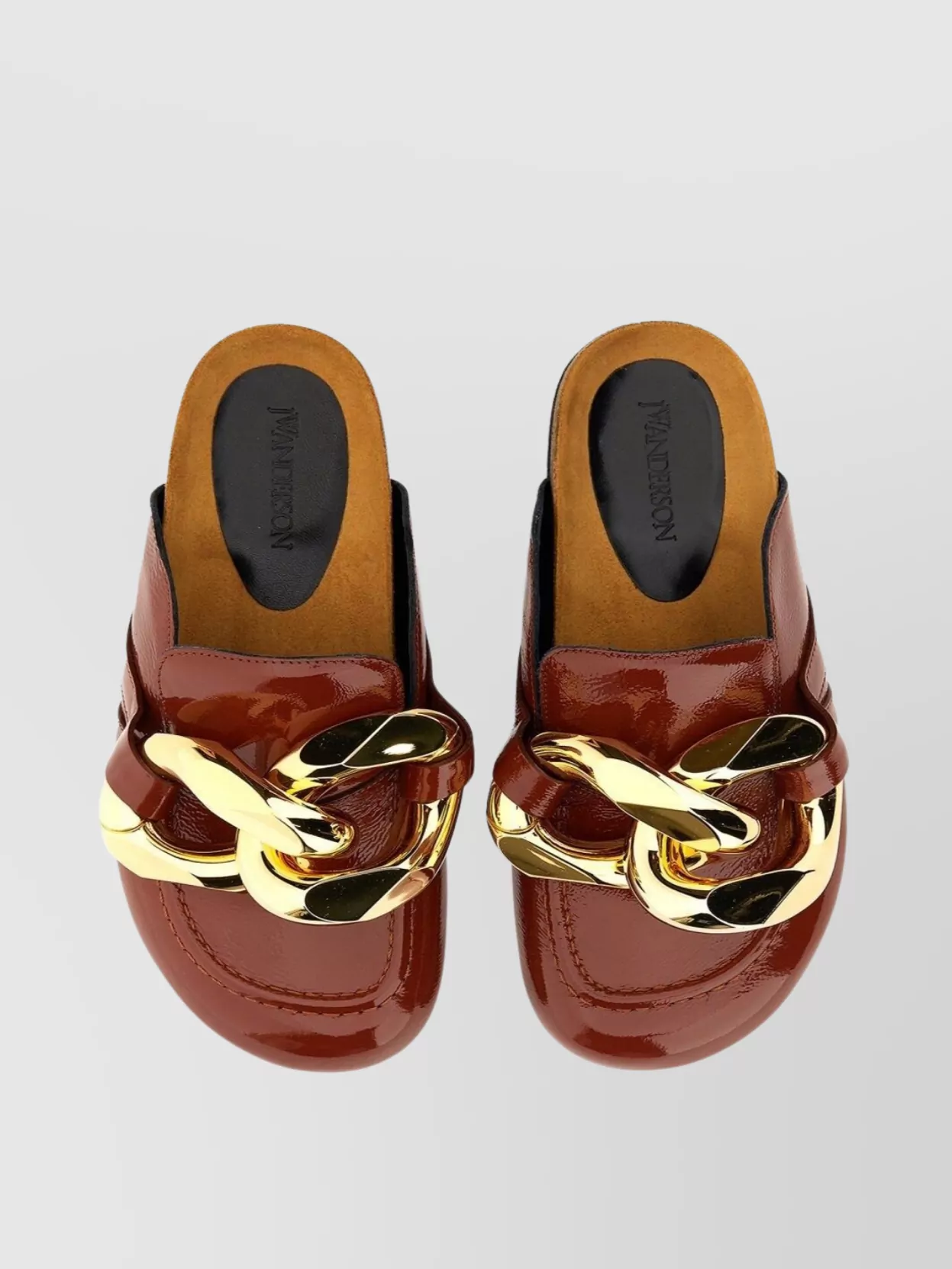 Shop Jw Anderson Chain Detail Flat Sole Mules