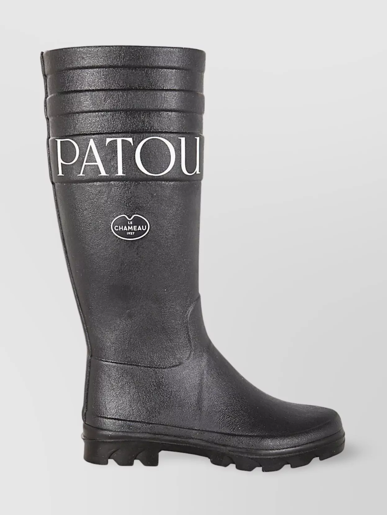 Patou High Shaft Rubber Sole Textured Finish Boots