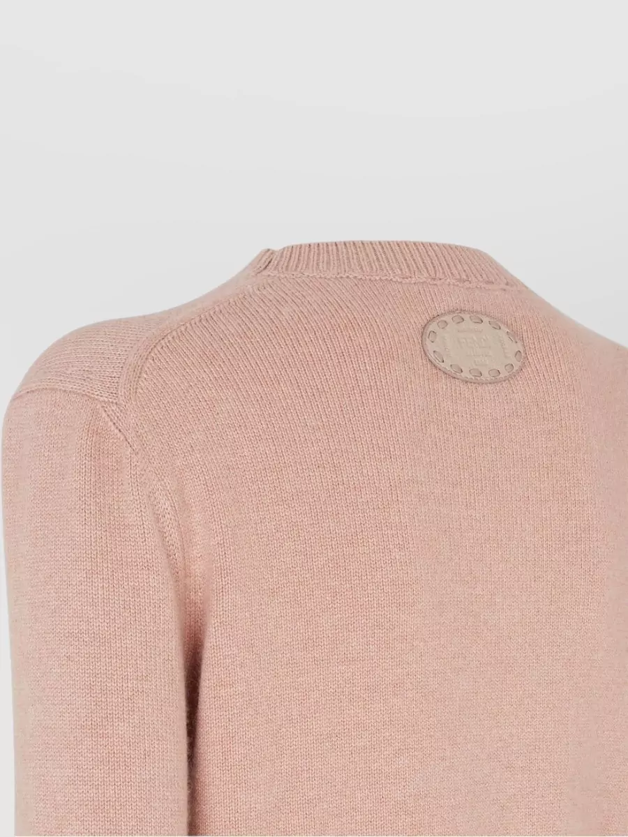 Fendi Cashmere Logo-Intarsia Crew-Neck Jumper