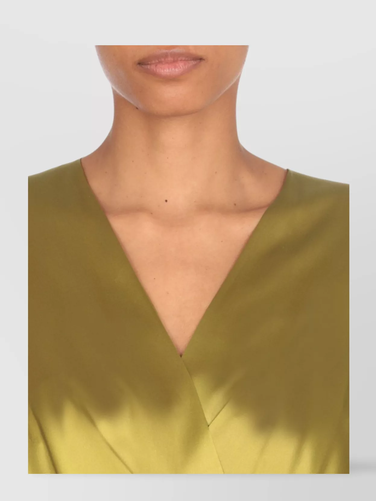 Dries Van Noten Draped Silk Dress V-Neck