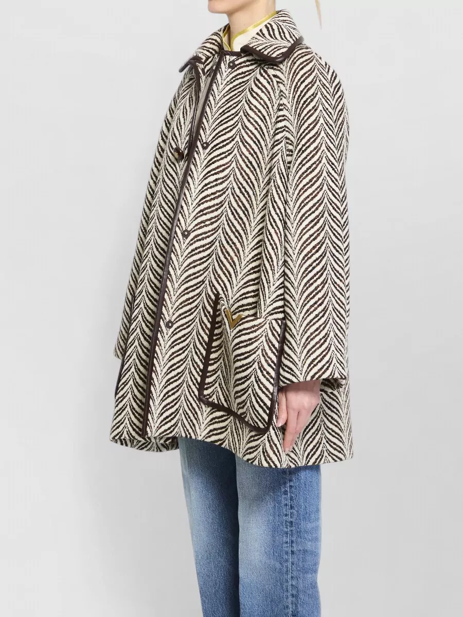 Valentino Garavani Animalier Peacoat Virgin Wool Vlogo Detail