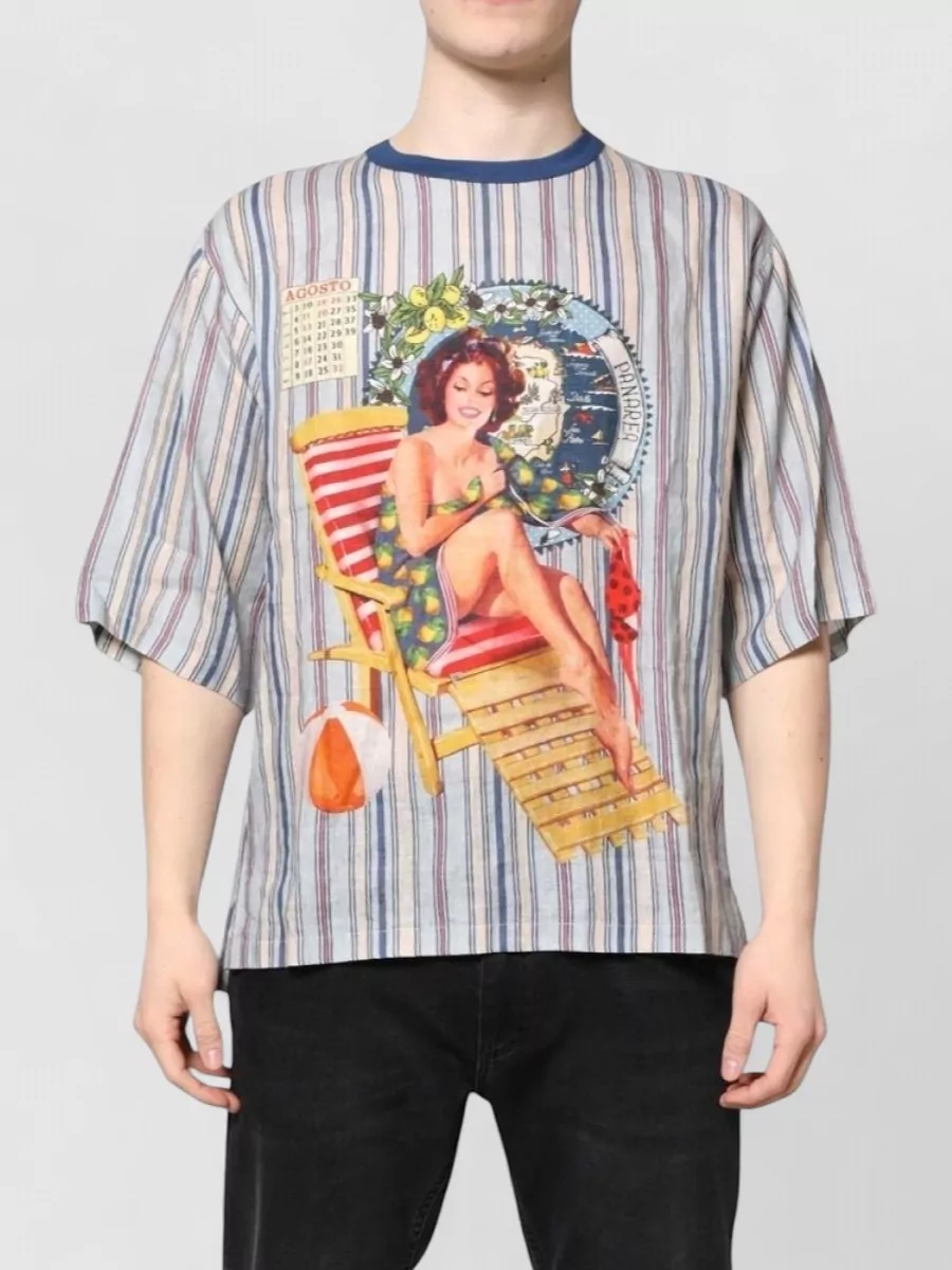 Dolce&Gabbana striped linen relaxed-fit short-sleeve t-shirt
