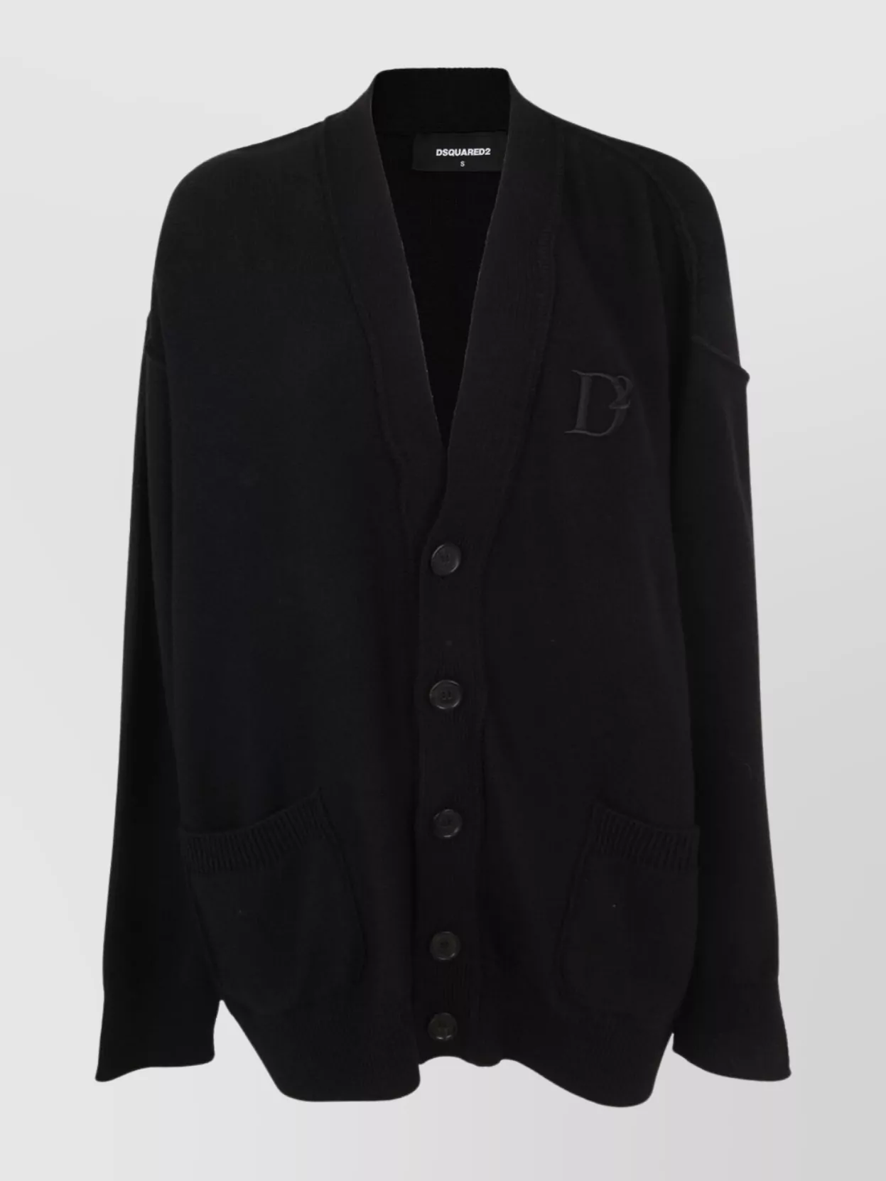 Dsquared2 Knit Cardigan Front Pockets In Black
