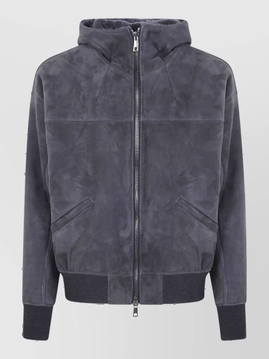 Giorgio Brato Leather Oversized Hooded Jacket