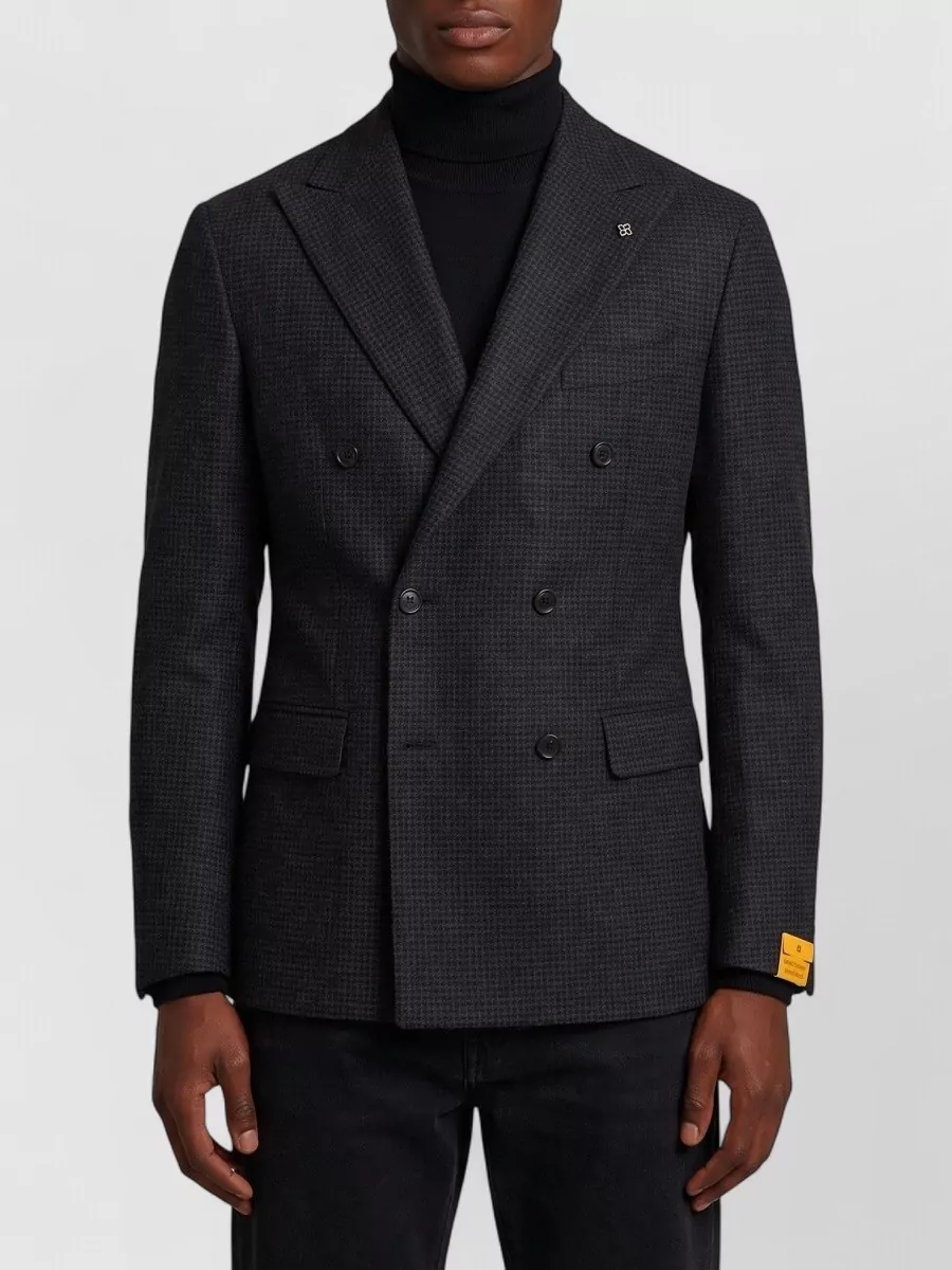 Tagliatore virgin wool houndstooth single-breasted jacket