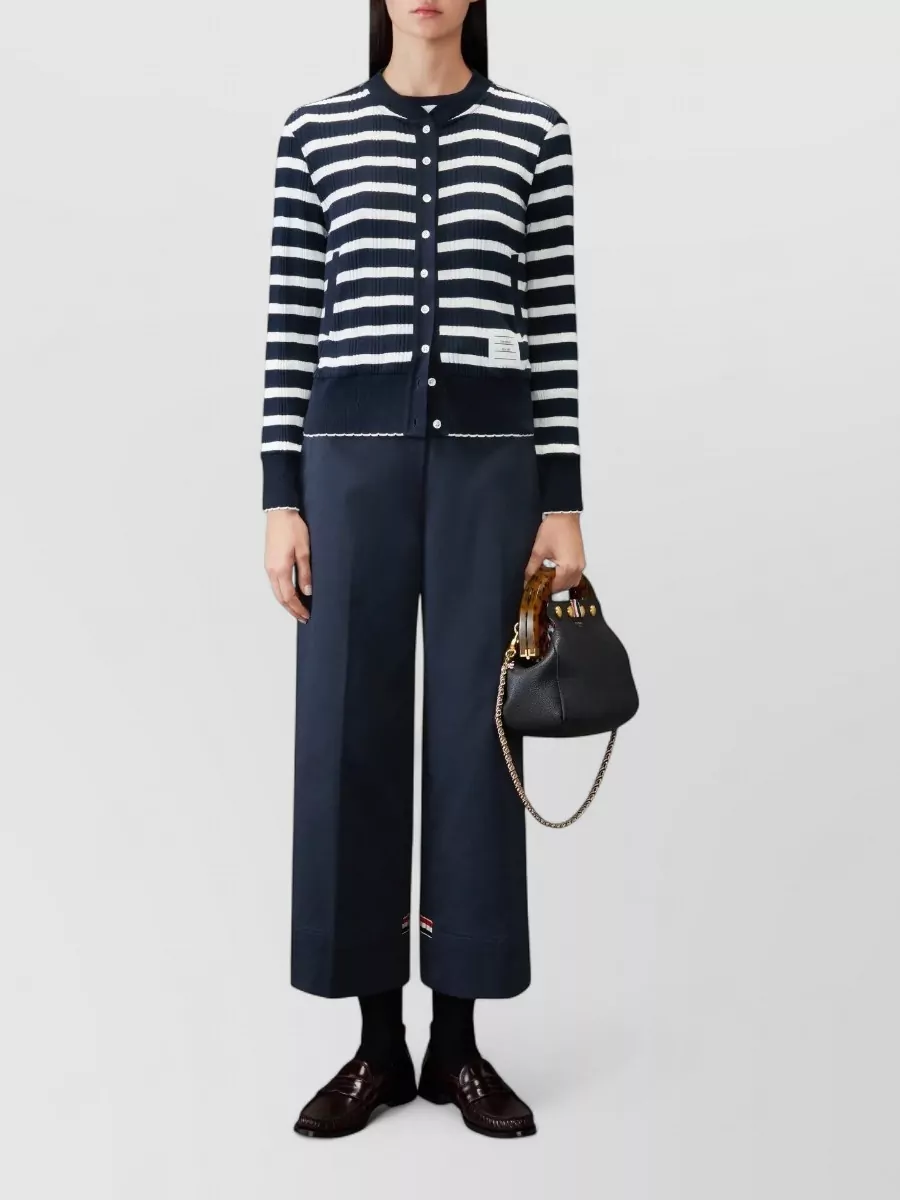 Thom Browne Cotton Wide-Leg Trousers