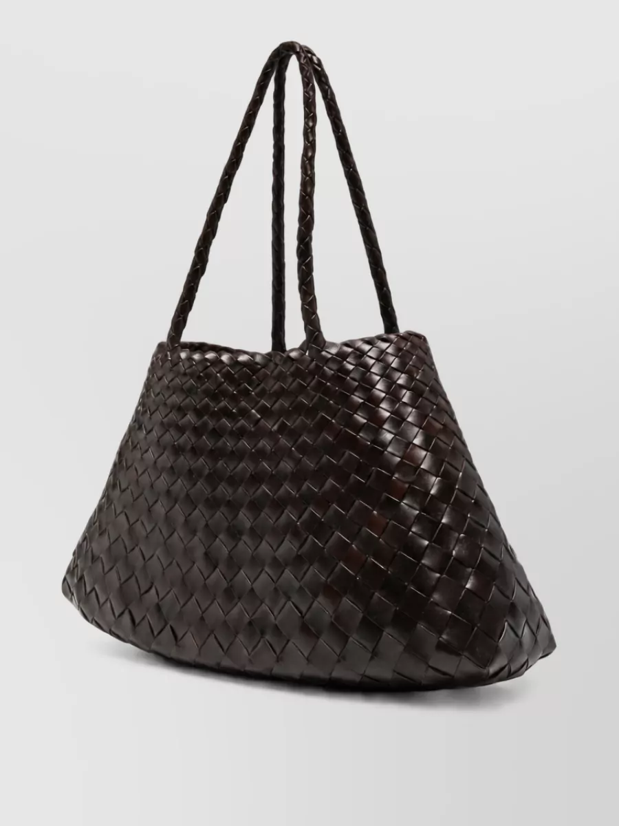 Dragon Diffusion santa croce big woven leather tote bag