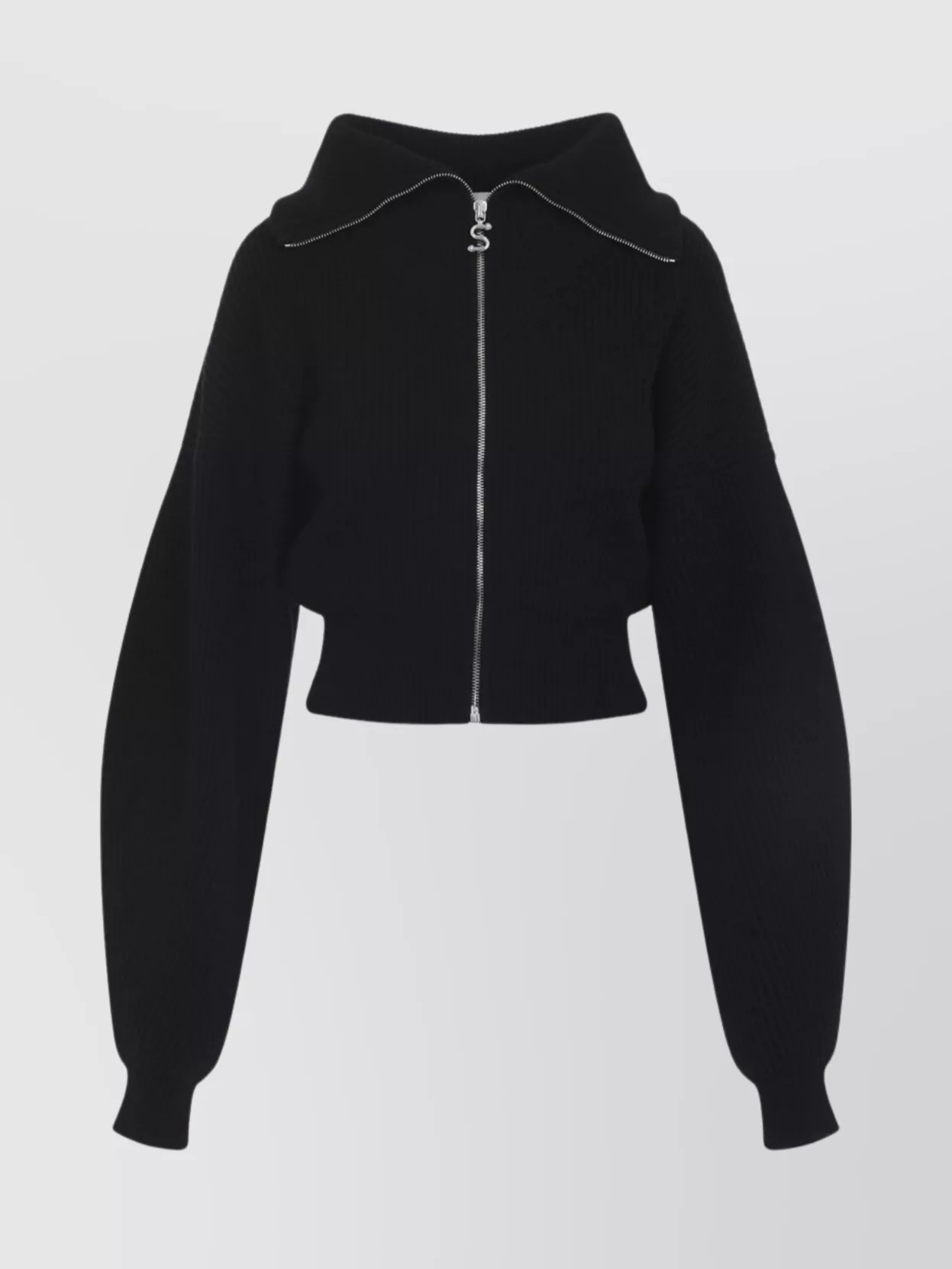 Sportmax Cropped Hooded Knitwear Ribbed Texture