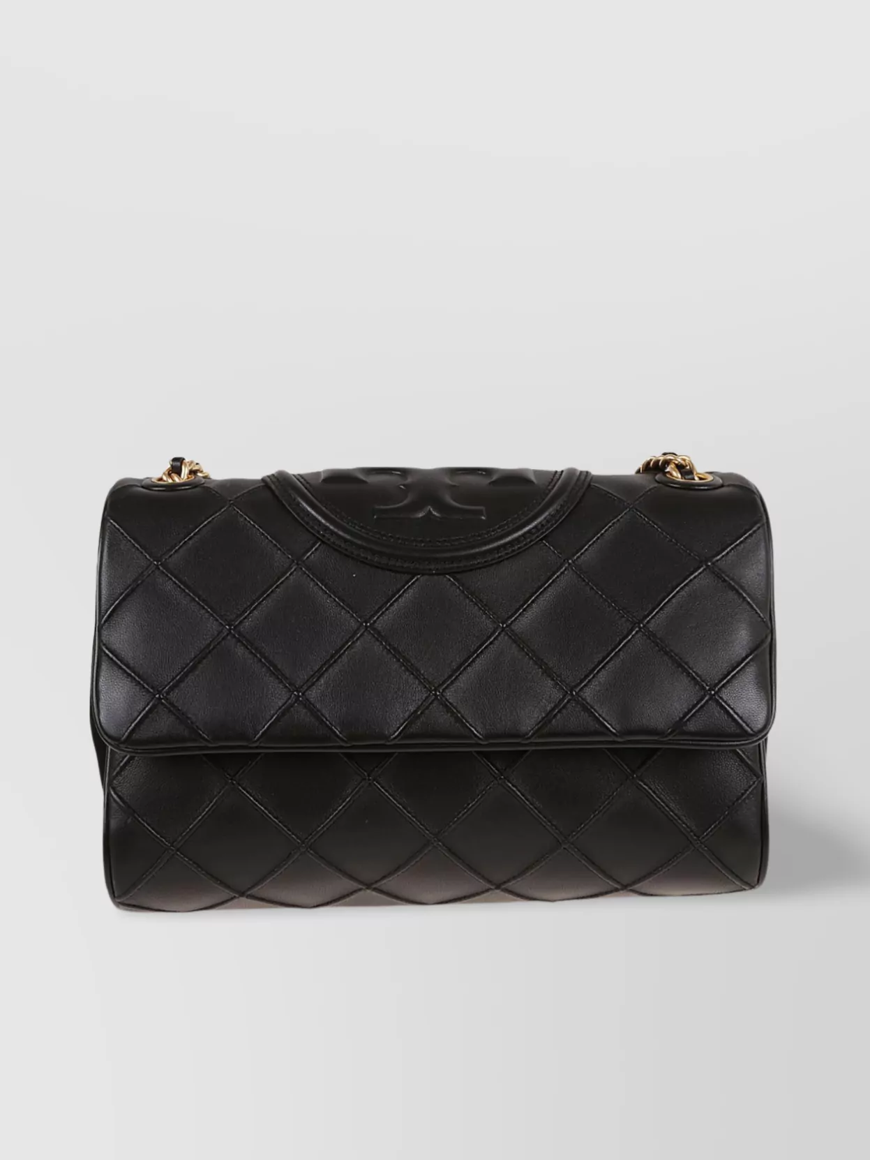 Shop Tory Burch Diamond Pleat Quilted Leather Shoulder Bag In Black