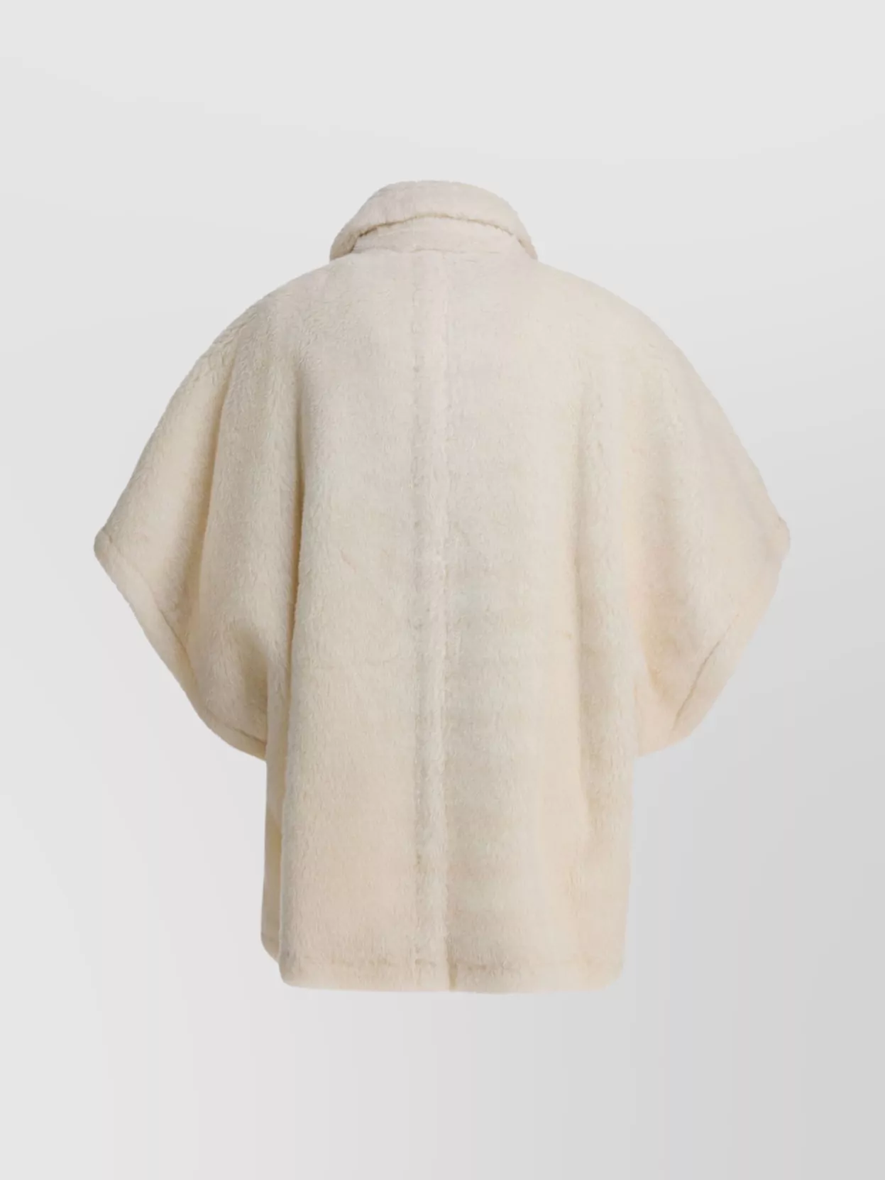 Max Mara Wool And Alpaca Short Sleeve Cape In Neutral