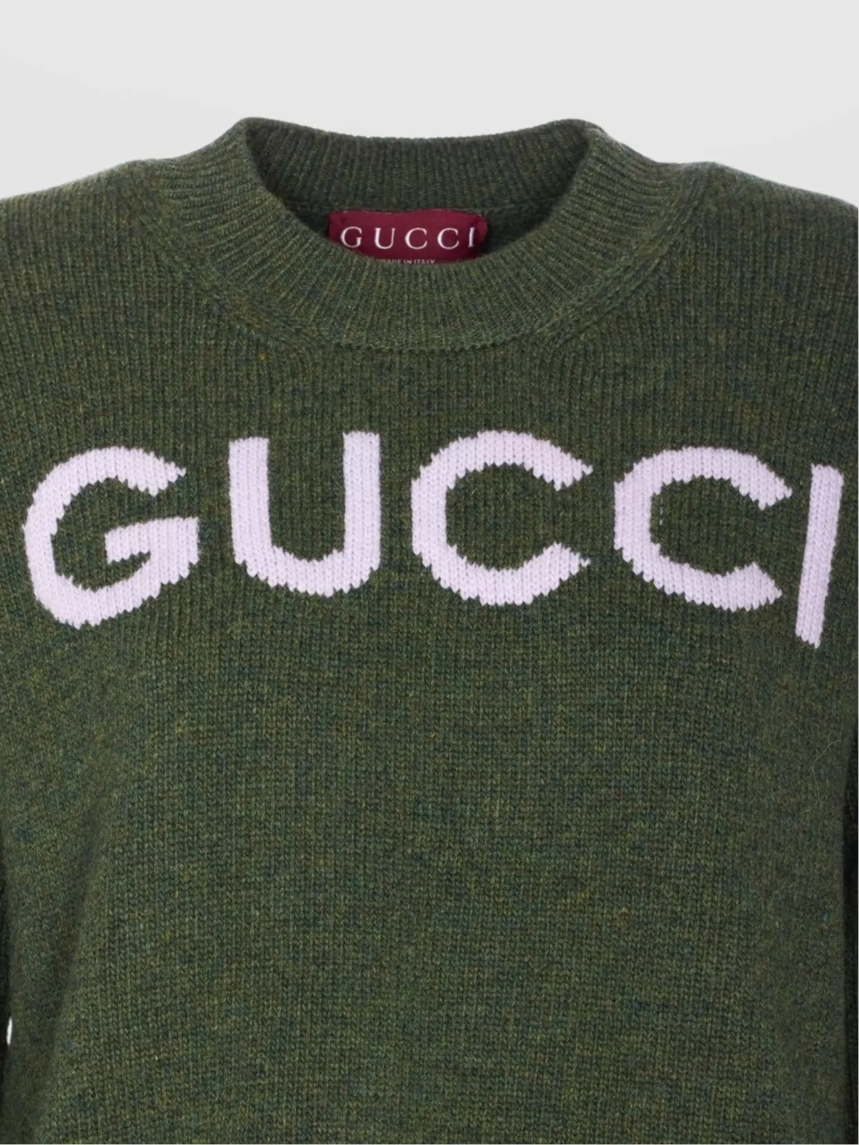 Gucci Crewneck Long Sleeve Ribbed Knit Sweater