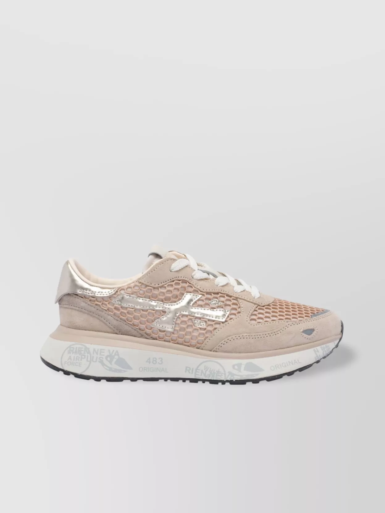 Premiata Low Top Sneakers With Mesh And Metallic