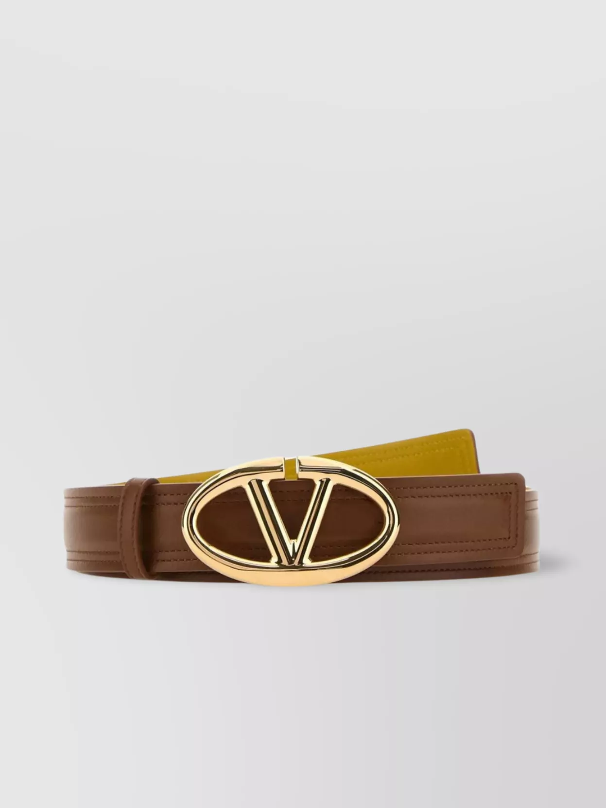 Shop Valentino Reversible Leather Belt Smooth Texture