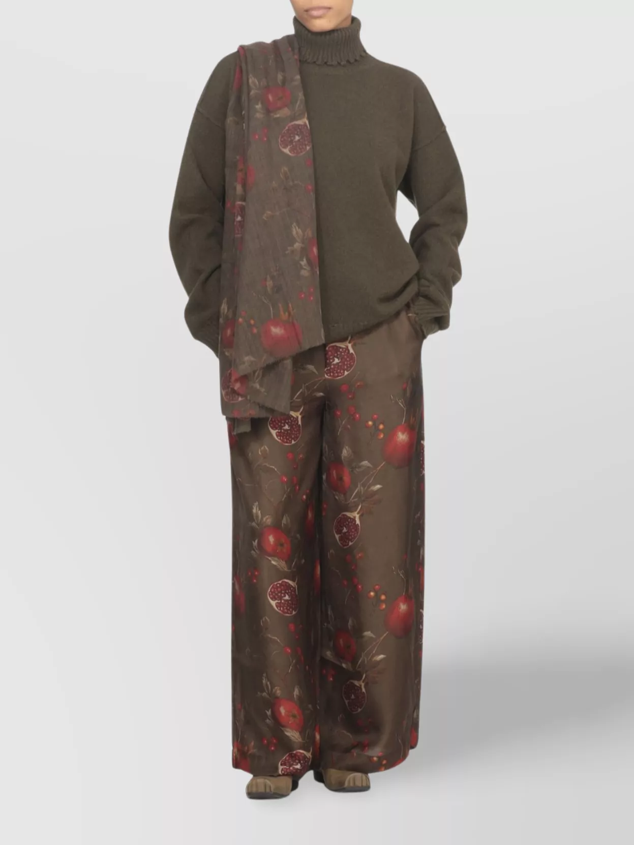 Uma Wang Floral Wide-Leg Trousers Pockets