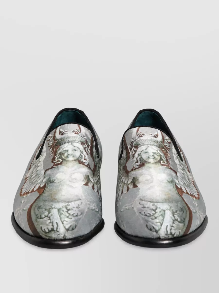 Dolce&Gabbana Leather Baroque Slippers