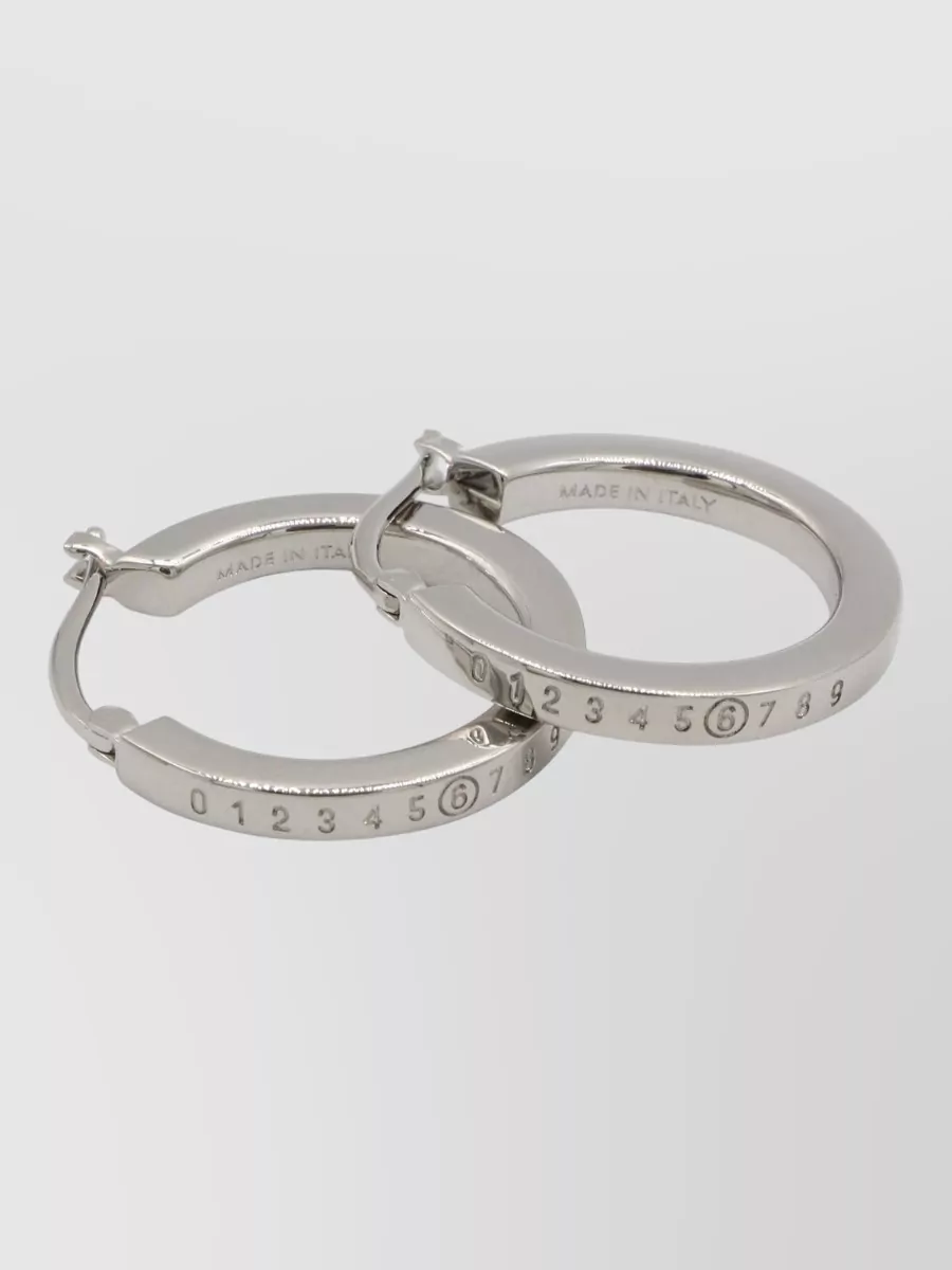 Mm6 Maison Margiela logo hoop earrings