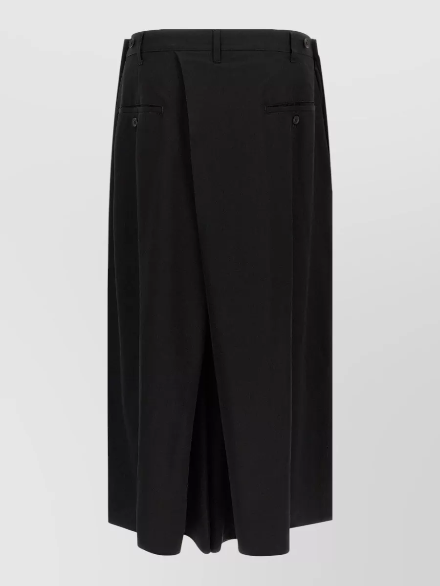 Yohji Yamamoto wool wide-leg tailored shorts