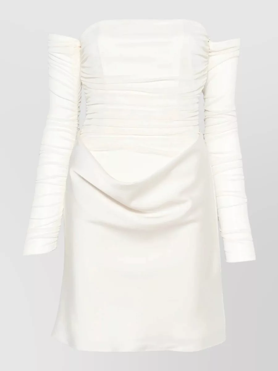Rotate ruched strapless satin mini dress