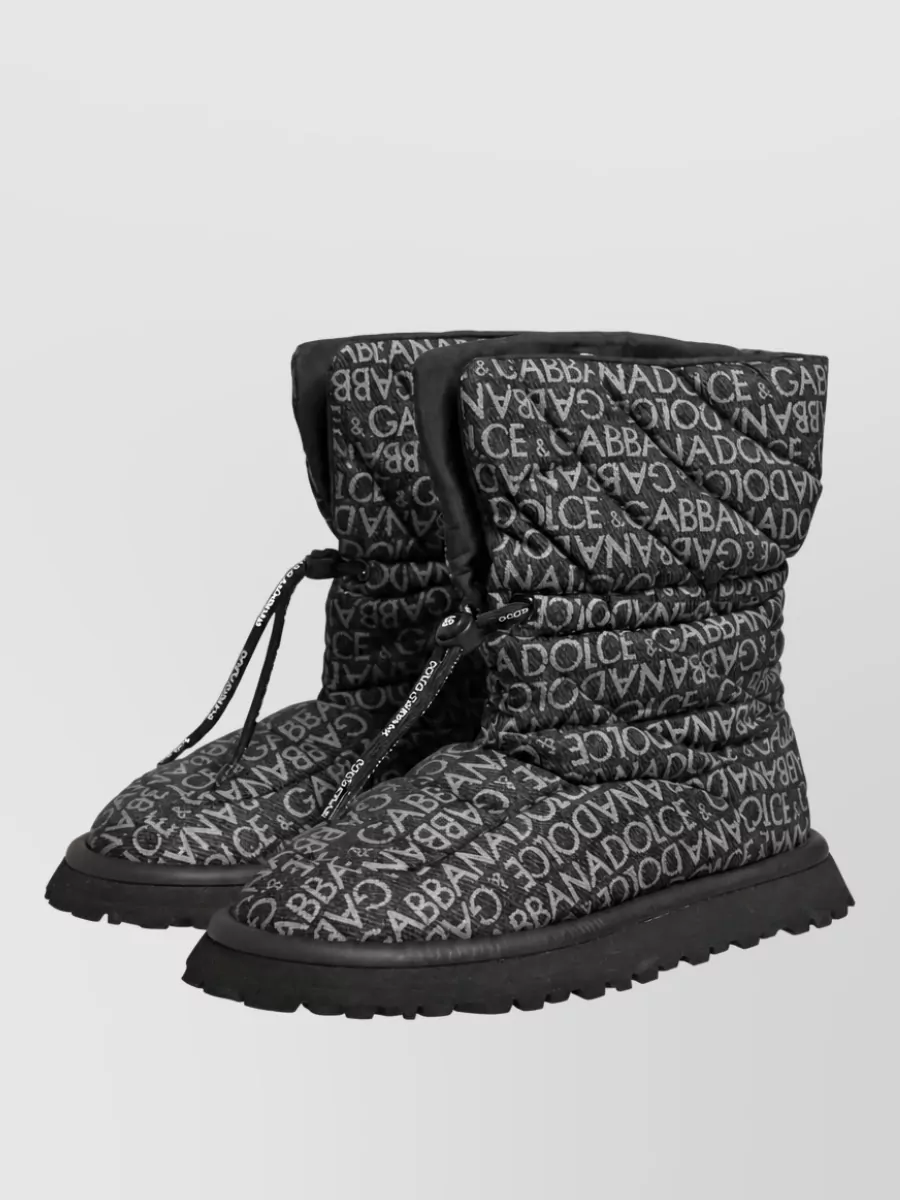 Dolce&Gabbana Logo Print Lace Up Snow Boots
