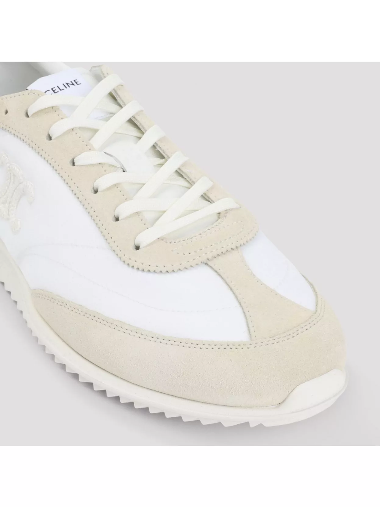 Celine Triomph Low Lace-Up Sneaker With Suede Panels