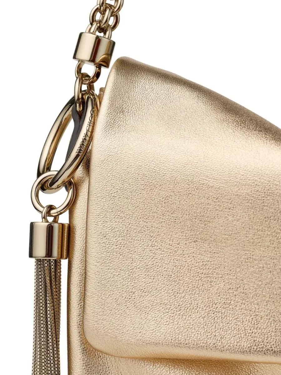 Jimmy Choo Callie Metallic Shoulder Bag Tassel Chain