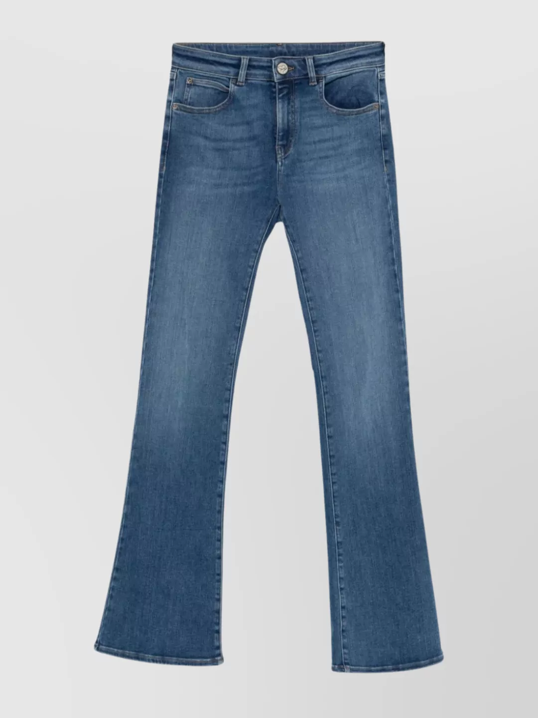 Emporio Armani Flared Faded Wash Stretch-Cotton Trousers