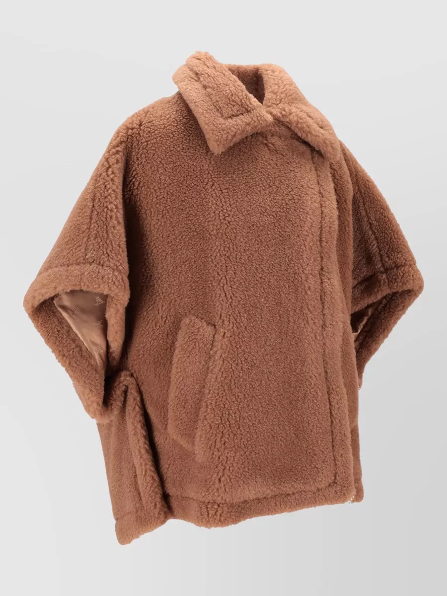 Max Mara Short Sleeve Jacket Faux Shearling Collar